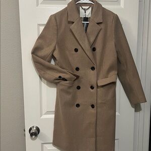Allegra K Women's Brown/Tan Mid-Long Peacoat size:S retail $79